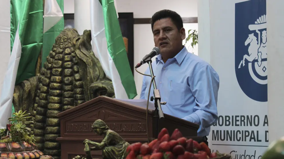 El alcalde Pedro Guti&eacute;rrez, en la presentaci&oacute;n de actividades./ GAMS