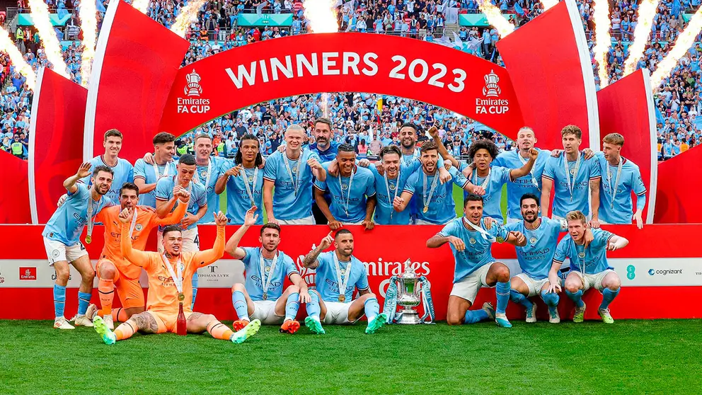 El Manchester City conquista la FA Cup y sigue en busca del triplete./ TWITTER MANCHESTER