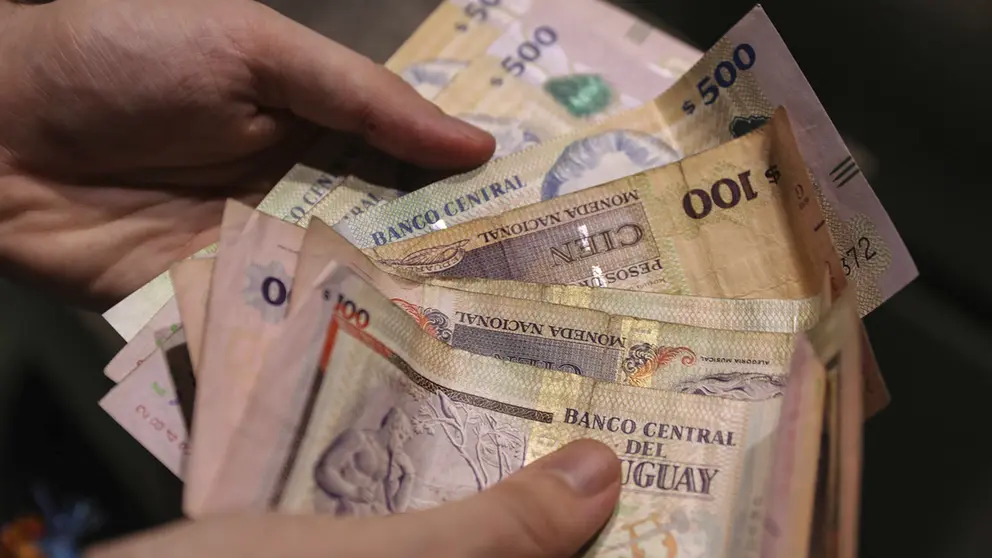 Fotograf&iacute;a de archivo de billetes de pesos uruguayos./ EFE