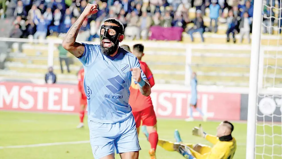Ronnie Fern&aacute;ndez festeja el gol de Gabriel Villamil que inici&oacute; la victoria de Bol&iacute;var que pas&oacute; a octavos de final de la Copa Libertadores. / APG