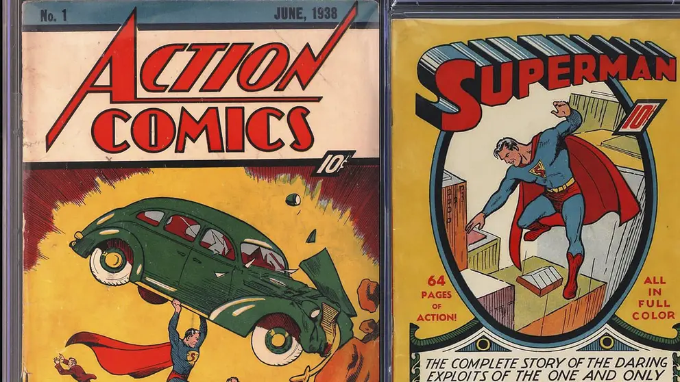 Fotograf&iacute;a cedida por Goldin donde se muestra el n&uacute;mero uno de Superman, publicado en el verano de 1939 por DC Comics, que se vendi&oacute; por 1,62 millones de d&oacute;lares./ EFE