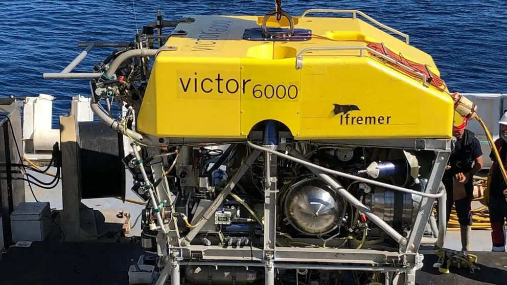 El robot Victor 6000, el equipo que podr&iacute;a rescatar la vida de los cinco tripulantes. NATIONAL GEOGRAPHIC