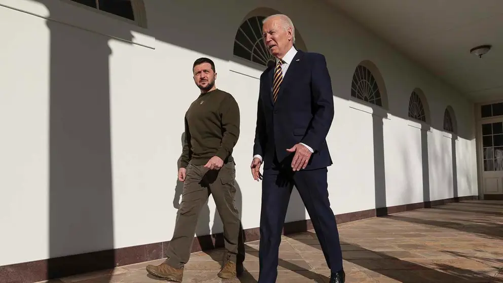 Joe Biden (d) presidente de Estados Unidos y Volod&iacute;mir Zelenski, presidente de Ucrania, en una fotograf&iacute;a de archivo. EFE