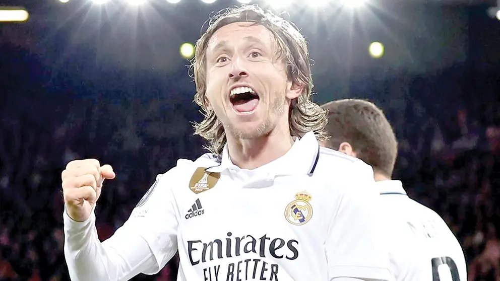 Luka Modric festeja una conquista con el Merengue./ INSTAGRAM REAL MADRID