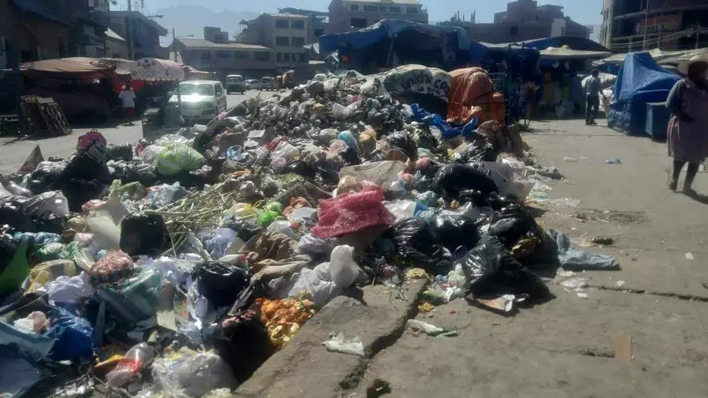 La basura en las calles de Quillacollo. RICARDO CRUZ
