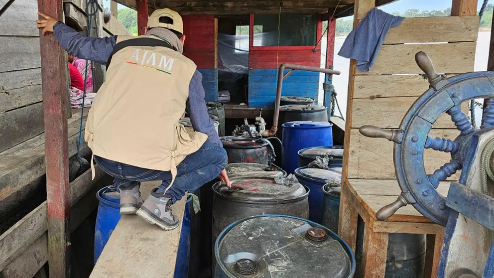 Operativo realizado contra la miner&iacute;a ilegal. AJAM