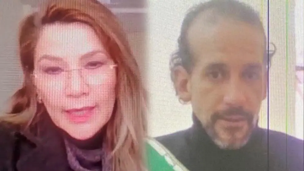 La expresidenta Jeanine &Aacute;&ntilde;ez (i) el gobernador de Santa Cruz, Luis Fernando Camacho (d). COMPOSICI&Oacute;N OPINI&Oacute;N