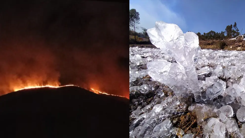 Incendio de magnitud y heladas en Colomi. Composici&oacute;n Opini&oacute;n