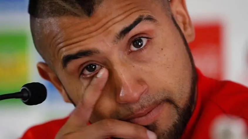 El chileno Arturo Vidal, en conferencia de prensa./ DEPORTES 12