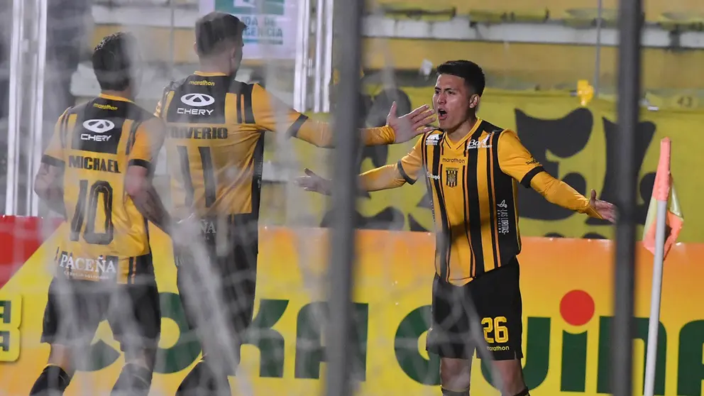 Jugadores del Tigre celebran un gol en el partido./ APG