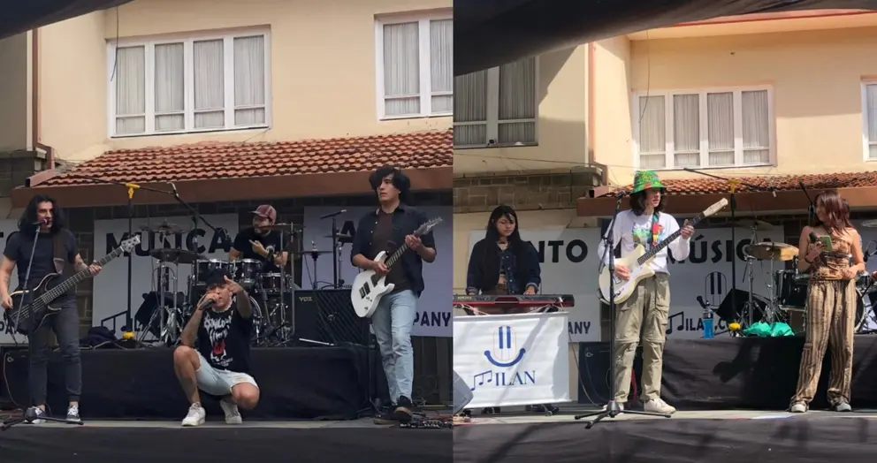 As I Remain y Panodrama en sus presentaciones musicales durante el Festival Rock Peat&oacute;n Crazy durante la jornada del d&iacute;a del peat&oacute;n en Cochabamba