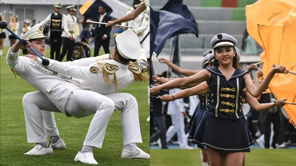 Estudiantes, durante el II  Concurso de Bandas Estudiantiles. DICO SOL&Iacute;S