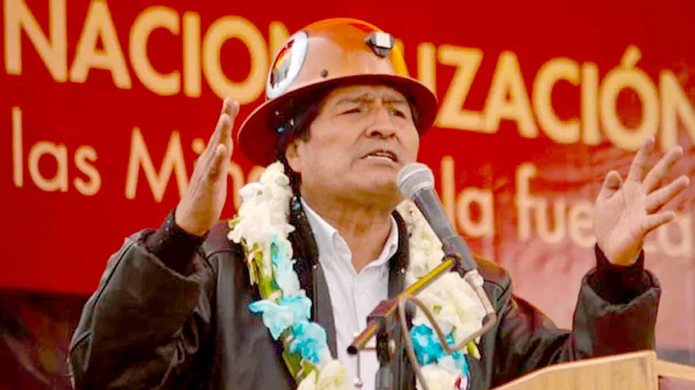Evo Morales en una celebración por la nacionalización de Vinto./ COMUNICACION.GOB.BO