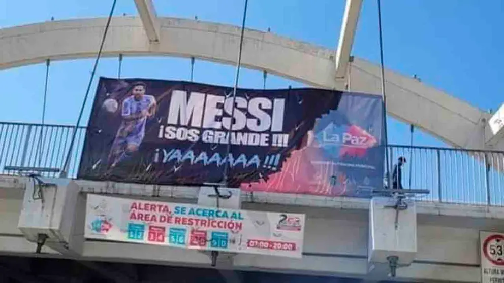 Un banner en apoyo a la albiceleste con el logo del GAMLP. RRSS