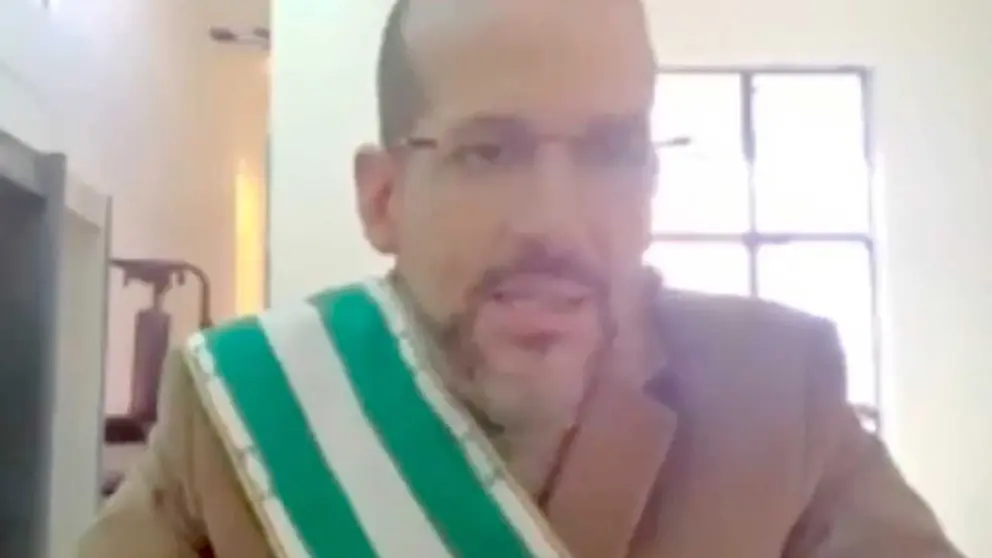 Luis Fernando Camacho, en una audiencia virtual./ CAPTURA VIDEO
