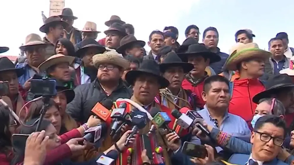 Representantes del Pacto de Unidad en conferencia de prensa./ CAPTURA BTV