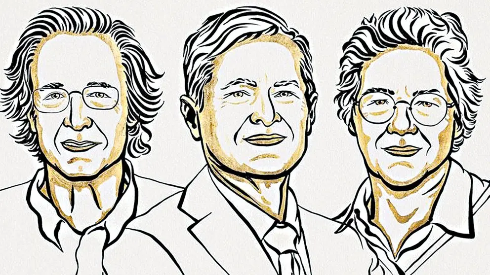 Pierre Agostini, Ferenc Krausz y Anne L'Huillier./ NOBEL PRIZE