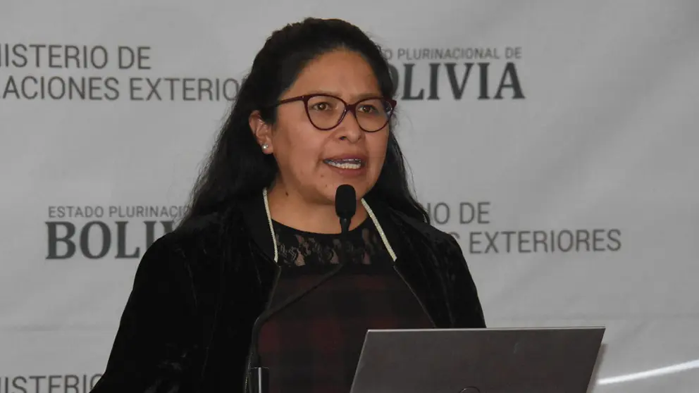 La viceministra de Gesti&oacute;n Institucional y Consular, Eva Chuquimia./ TOMADA DE ABI