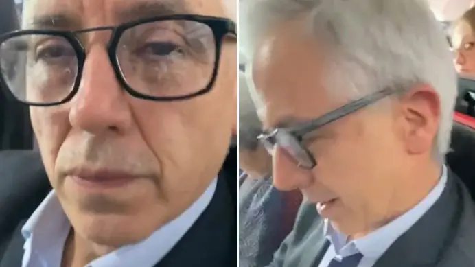 &Aacute;lvaro Garc&iacute;a Linera, en un avi&oacute;n, en medio de los alteercados con Carolina Ribera. CAPTURA DE VIDEO