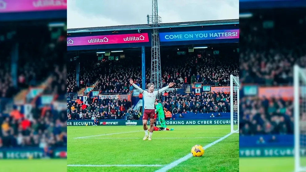 Jack Grealish festeja su gol, con el que Manchester City derrot&oacute; (1-2) a Luton Town por la Premier League. INSTAGRAM MANCITY