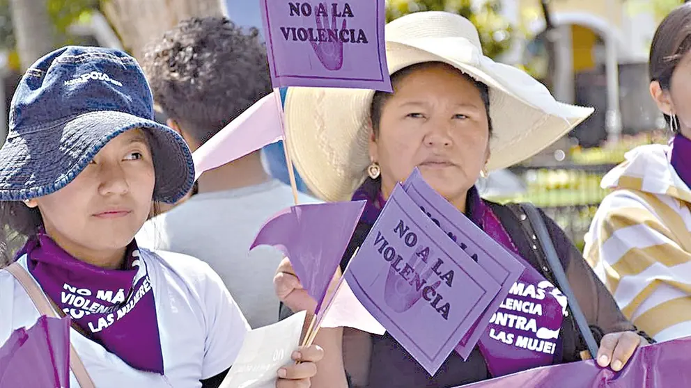 Mujeres protestan en las calles en contra de la violencia y los feminicidios en Bolivia./ NO&Eacute; PORTUGAL