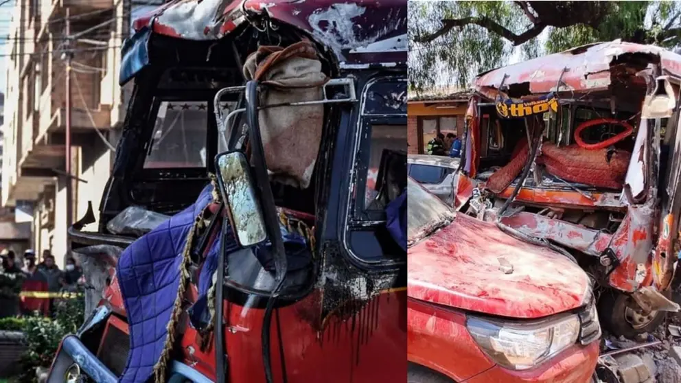 Dos de los accidentes protagonizados por la l&iacute;nea H, en Cochabamba. COMPOSICI&Oacute;N OPINI&Oacute;N