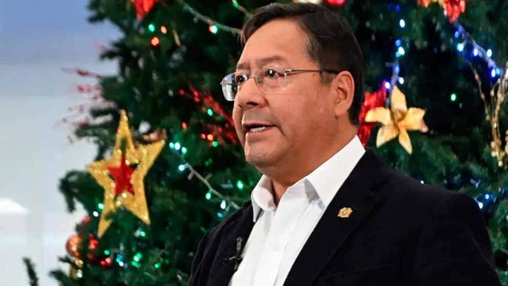 El presidente Luis Arce, durante su discurso por la Navidad./ ABI