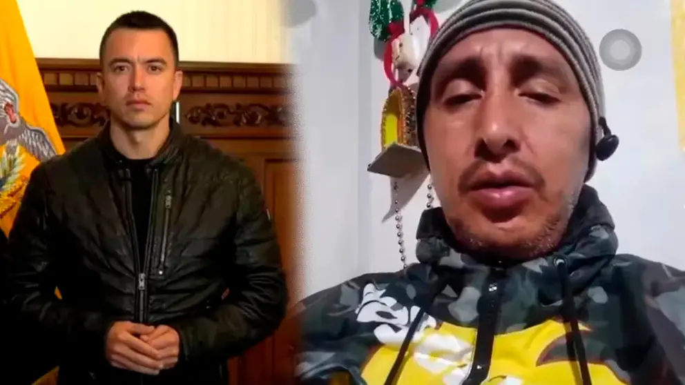 El presidente Noboa y el criminal buscado./ CORTES&Iacute;A