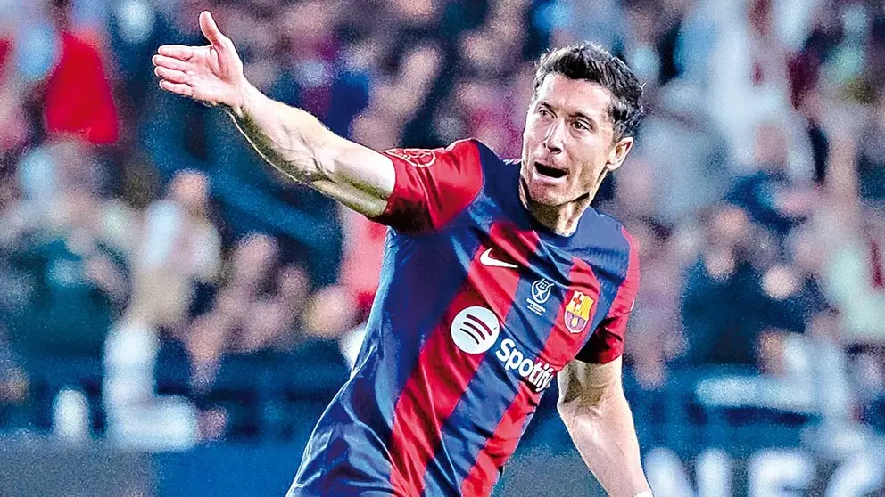 Lewandowski festeja una conquista blaugrana./  INSTAGRAM FC BARCELONA