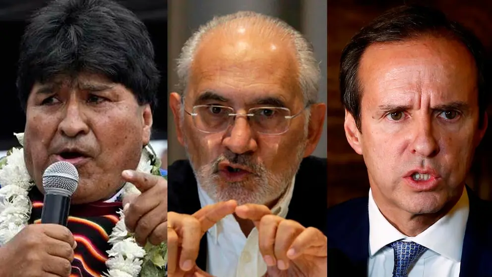Evo Morales, Carlos Mesa, Jorge Tuto Quiroga, expresidentes del pa&iacute;s. COMPOSICI&Oacute;N OPINI&Oacute;N