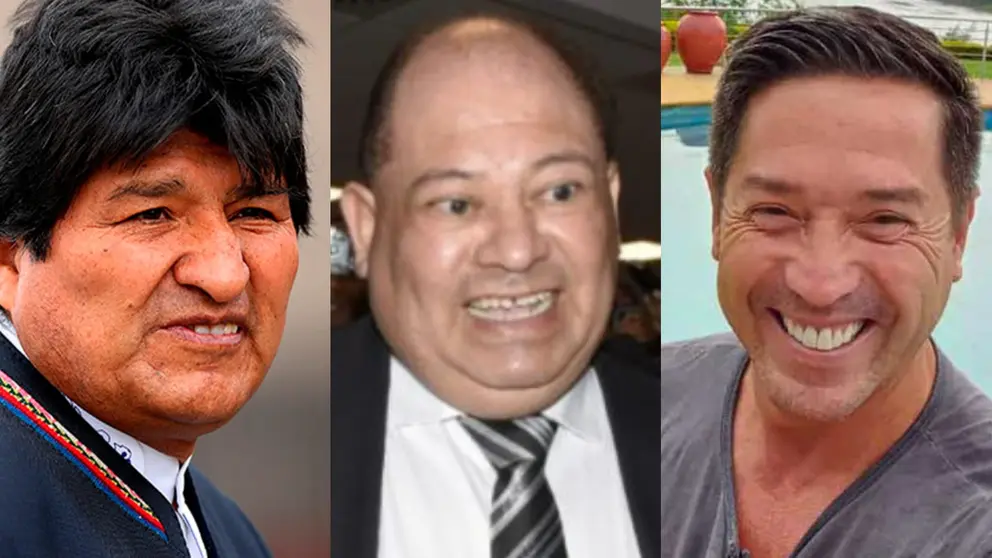 Evo Morales (i), Carlos Romero y Mario Cronenbold. ARCHIVO