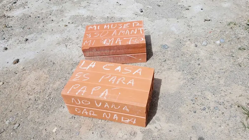 Los ladrillos encontrados en el lugar de los hechos./ ERBOL