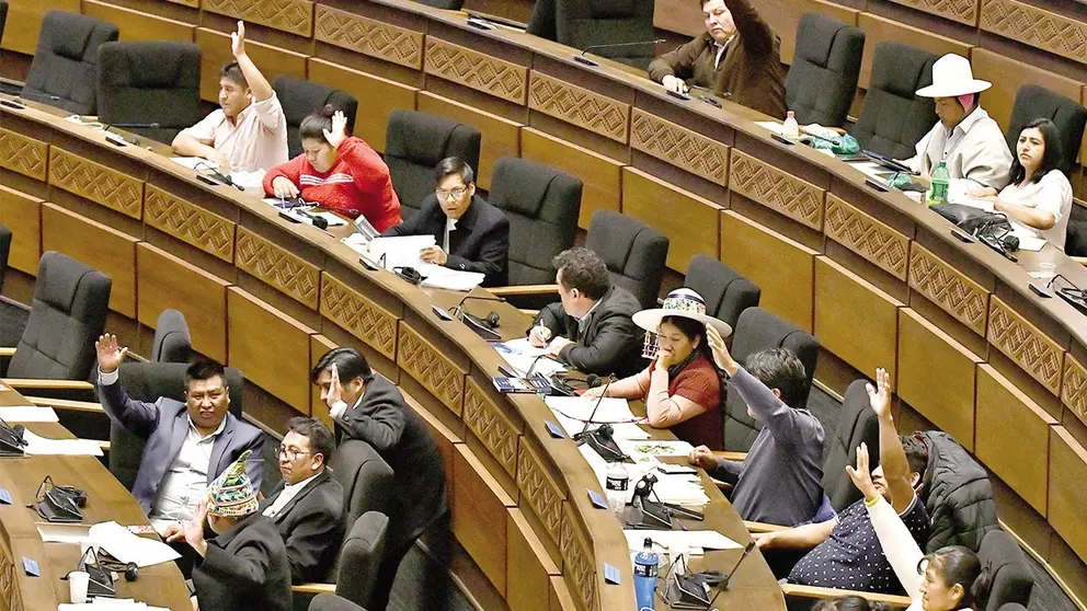 La C&aacute;mara de Diputados en la sesi&oacute;n en la que se aprob&oacute; la Ley 144 de Elecciones Judiciales./ APG