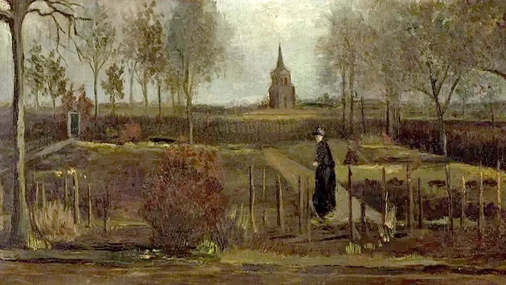 "El jard&iacute;n del presbiterio de Nuenen en primavera", obra recuperada de Vincent Van Gogh.