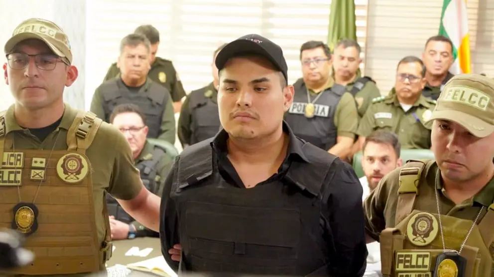 Erlan G. L., alias "El Colla", cuando fue aprehendido./ POLICIA BOLIVIANA