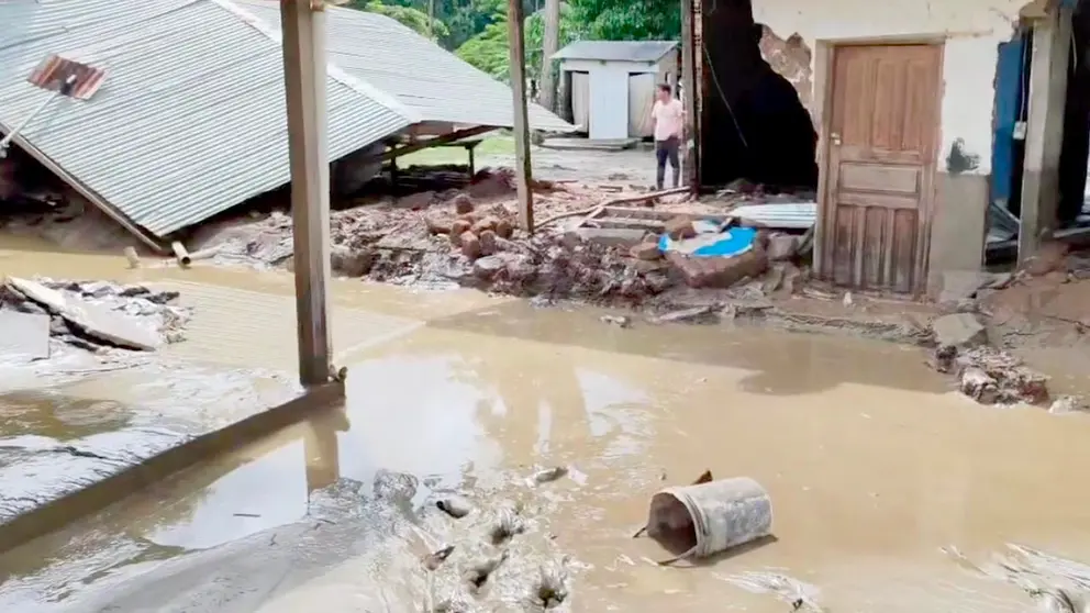 Daños que ocasionó las lluvias en Guanay./ RRSS