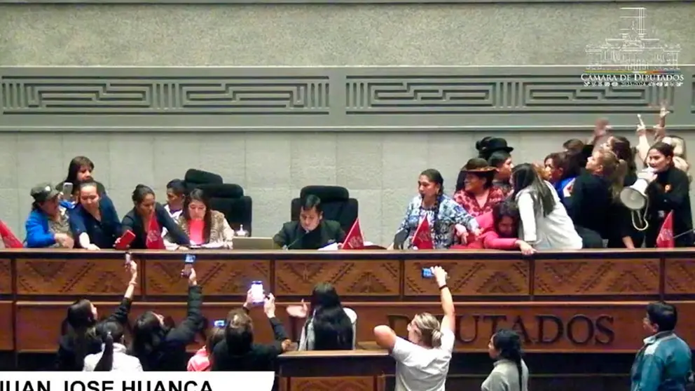 Momento en que la sesi&oacute;n de Diputados nuevamente ingres&oacute; en cuarto intermedio. Captura
