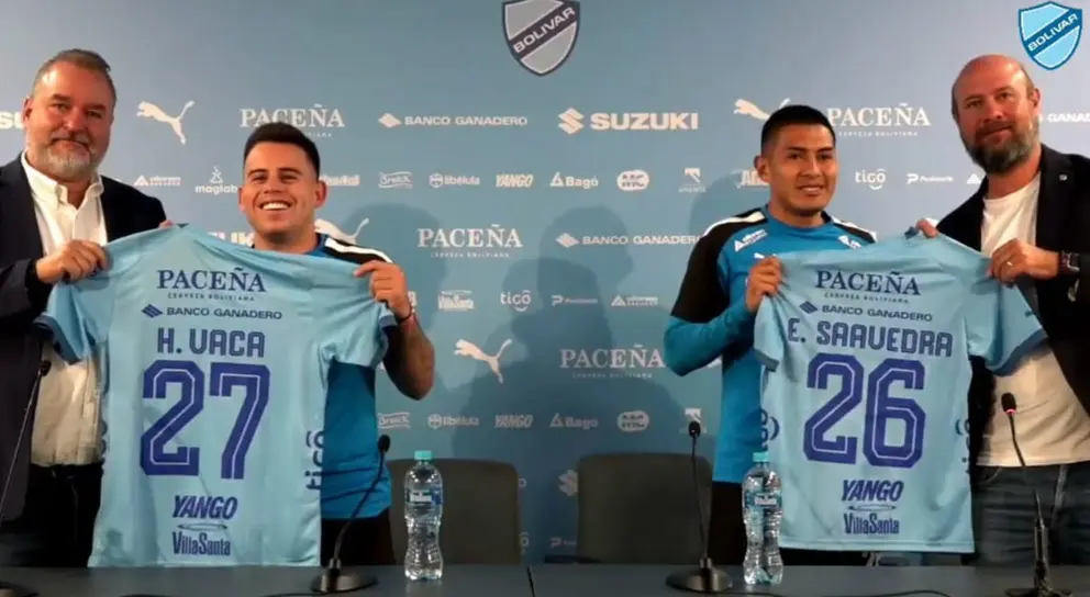 Henry Vaca y Erwin Saavvedra, refuerzos de Bol&iacute;var./ CLUB BOL&Iacute;VAR