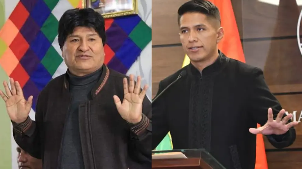 Del lado izquierdo, Evo Morales. Del derecho, Andr&oacute;nico Rodr&iacute;guez. APG/ARCHIVO