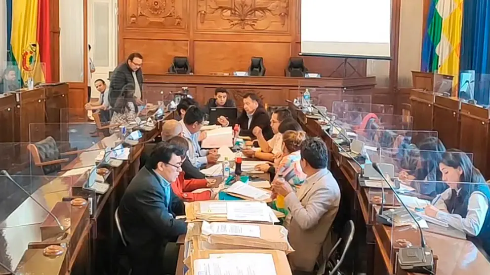 Integrantes de la Comisi&oacute;n Mixta de Constituci&oacute;n verifican requisitos de postulantes./ ERBOL