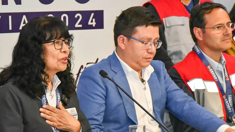 Autoridades nacionales, en conferencia de prensa. APG
