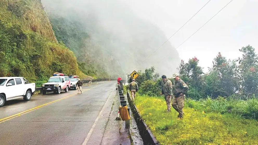 Imagen referencial de un operativo policial de camino a Los Yungas. Archivo