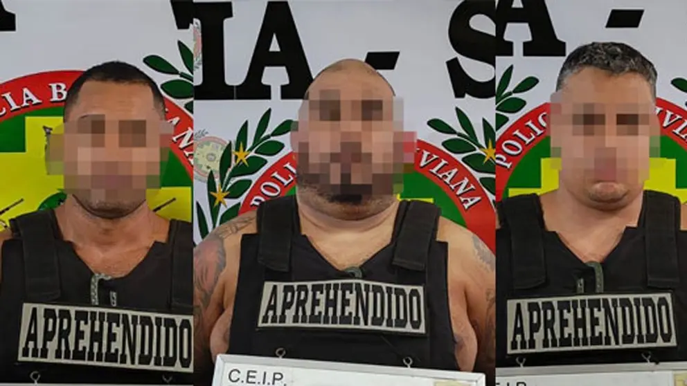Los tres aprehendidos, integrantes del PCC./ Foto- Eduardo del Castillo