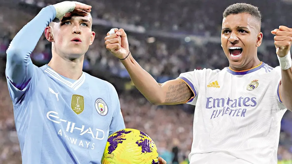 Rodrygo (d) y Phil Foden (i) son figuras de Real Madrid y Manchester City,  respectivamente. /  RRSS DE LOS CLUBES