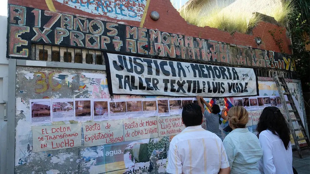 Protesta exigiendo justicia por la tragedia en el taller de Luis Viale en Buenos Aires. Eduardo Schwartzberg