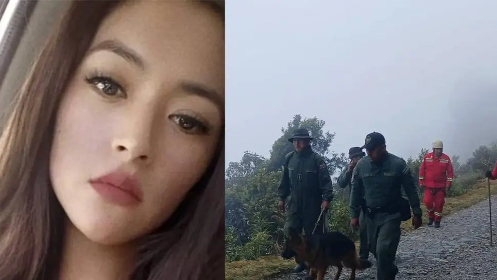 Odalys Vaquiata, la mujer desaparecida en Toca&ntilde;a. Del otro lado, parte del operativo de b&uacute;squeda. RRSS