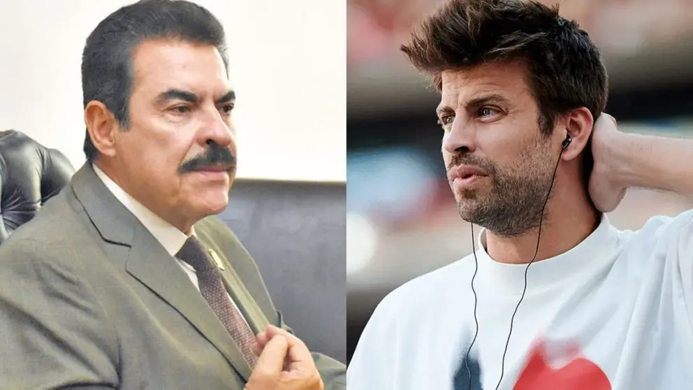 El alcalde de Cochabamba, Manfred Reyes Villa (i), y el exjugador Gerard Piqu&eacute;.
