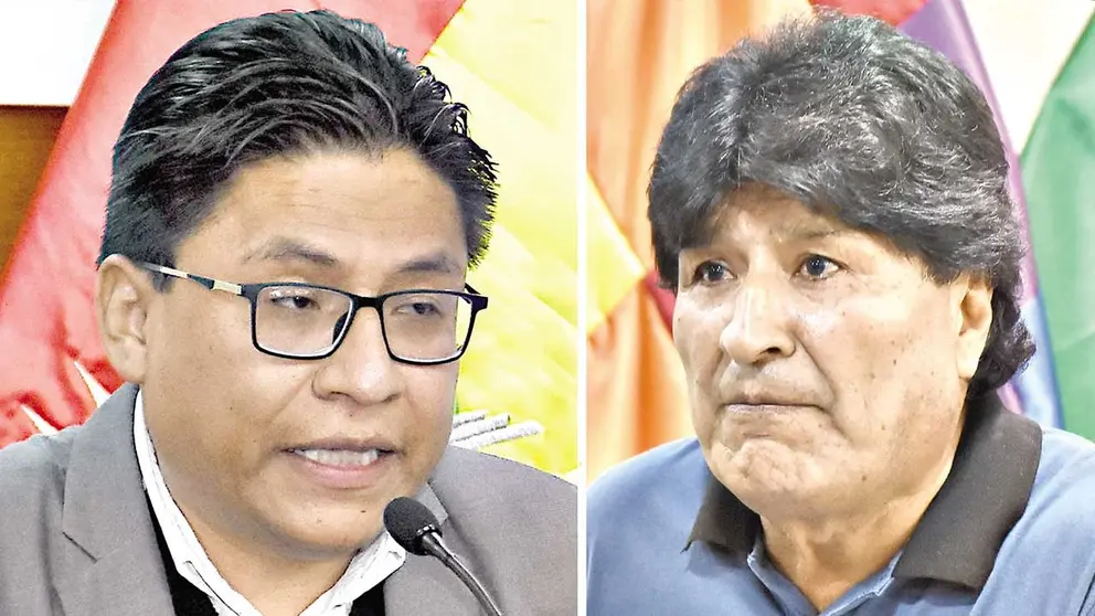 Del lado izquierdo, el ministro de Justicia, Iv&aacute;n Lima. Del otro, el expresidente Evo Morales./ ARCHIVO