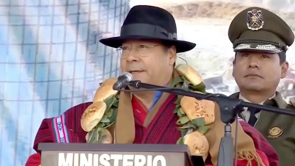 El presidente Luis Arce durante un acto en Viacha, La Paz./ ERBOL
