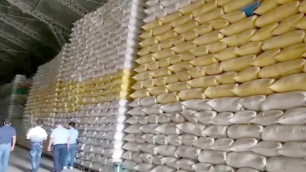 Imagen referencial de quintales de arroz./ URGENTE.BO